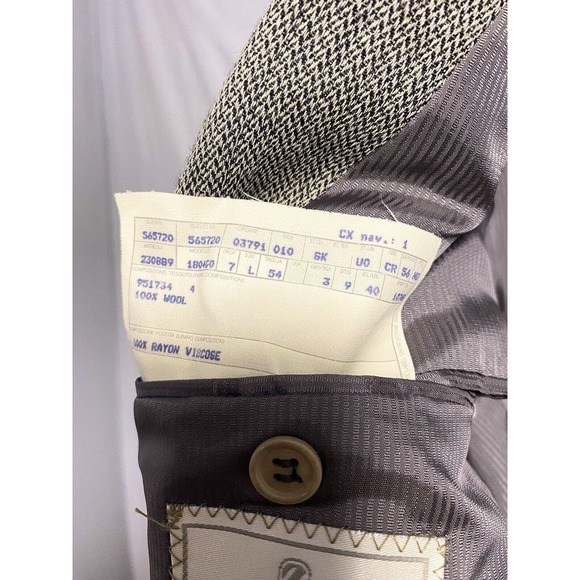 Ermenegildo Zegna Mens Soft Herringbone Wool Sport Blazer Jacket Gray Size 54 - Picture 5 of 7